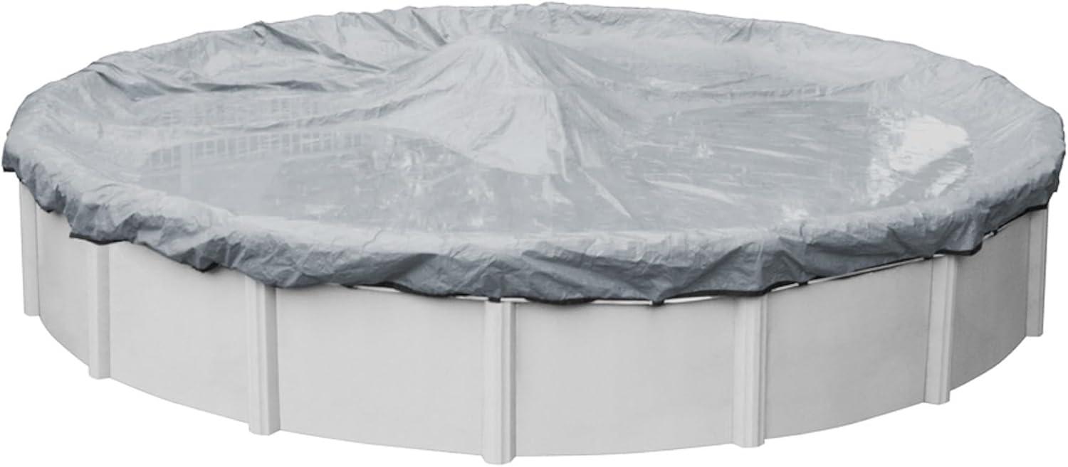 imageRobelle 12 ft Industrial Gray Winter Pool Cover for Above Ground Pools 4 ft Overlap 16 ft Cover Size Solid 14 x 12 Scrim 45 ozyd2 20Year Warranty Style 30124Industrial