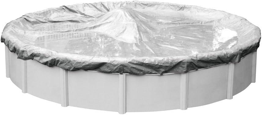 imageRobelle 12 ft Industrial Gray Winter Pool Cover for Above Ground Pools 4 ft Overlap 16 ft Cover Size Solid 14 x 12 Scrim 45 ozyd2 20Year Warranty Style 30124Heavy Duty