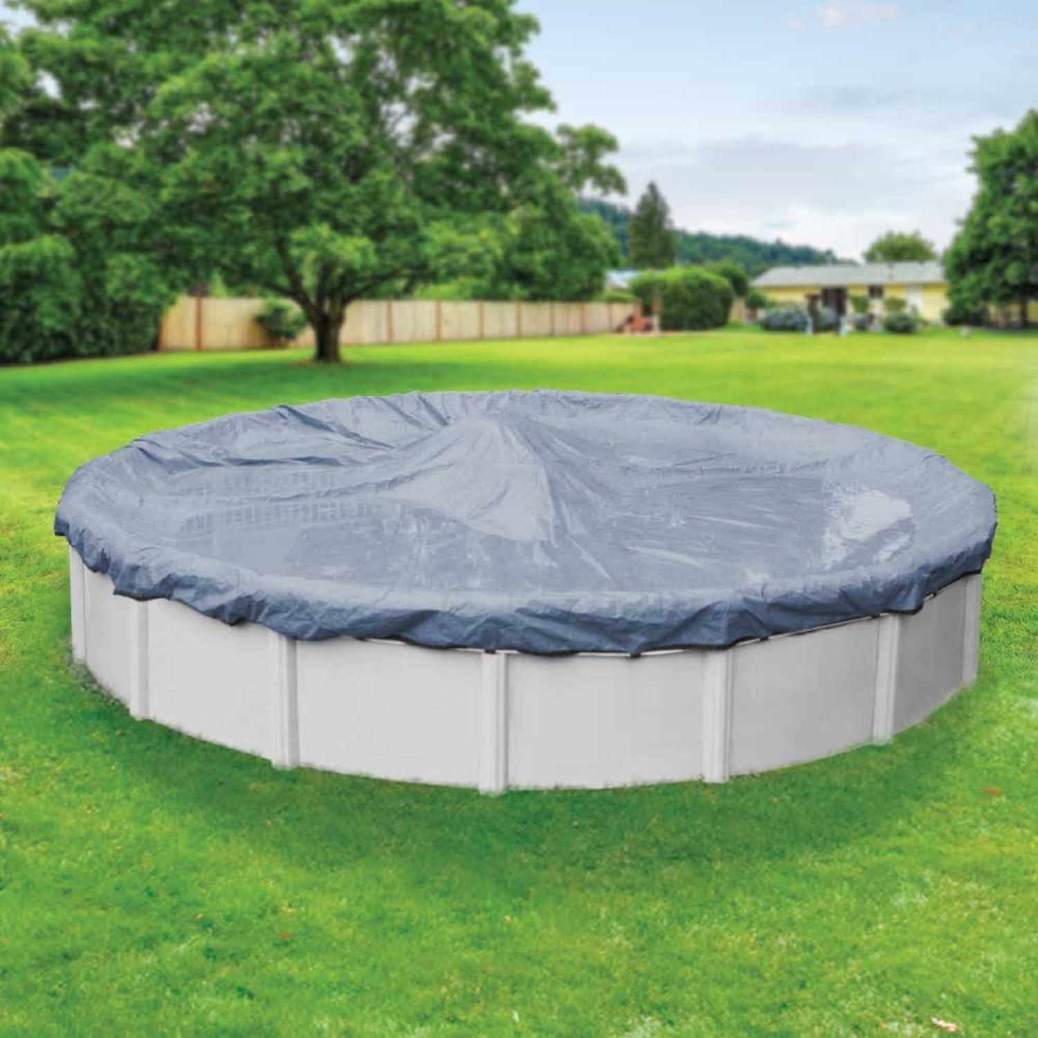 imageRobelle 15 ft Blue Winter Pool Cover for Above Ground Pools 3 ft Overlap 18 ft Cover Size Solid 7 x 7 Scrim 22 ozyd2 8Year Warranty Style 461515ft Pool