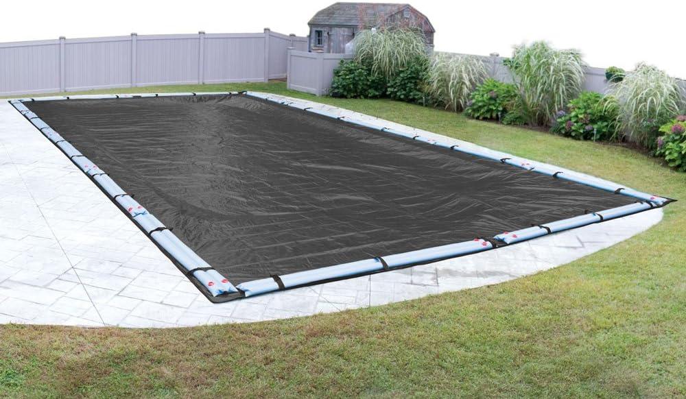 imageRobelle 16 x 32 ft Heavy Duty Mesh Black Winter Pool Cover for Inground Pools 4 ft Overlap 20 x 36 ft Cover Size 10 x 10 Scrim 31 ozyd2 10Year Warranty Style 381632R25 x 50ft Pool