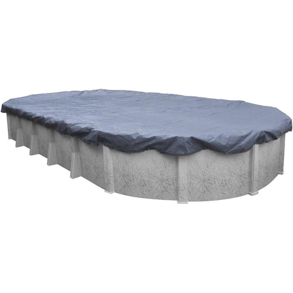 imageRobelle 16 x 32 ft Blue Winter Oval Pool Cover for Above Ground Pools 3 ft Overlap 19 x 35 ft Cover Size Solid 7 x 7 Scrim 22 ozyd2 8Year Warranty Style 4616323ft Overlap