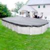 imageRobelle 10 x 15 ft Heavy Duty Mesh GrayBlack Winter Oval Pool Cover for Above Ground Pools 3 ft Overlap 13 x 18 ft Cover Size 10 x 10 Scrim 31 ozyd2 10Year Warranty Style 401015Heavy Duty