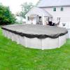 imageRobelle 10 x 15 ft Heavy Duty Silver Winter Oval Pool Cover for Above Ground Pools 4 ft Overlap 14 x 19 ft Cover Size Solid 8 x 8 Scrim 236 ozyd2 10Year Warranty Style 5510154ROBProfessional