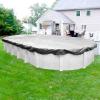 imageRobelle 10 x 15 ft Heavy Duty Silver Winter Oval Pool Cover for Above Ground Pools 4 ft Overlap 14 x 19 ft Cover Size Solid 8 x 8 Scrim 236 ozyd2 10Year Warranty Style 5510154ROBHeavy Duty