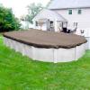 imageRobelle 12 x 18 ft Heavy Duty Mesh Black Winter Oval Pool Cover for Above Ground Pools 3 ft Overlap 15 x 21 ft Cover Size 10 x 10 Scrim 31 ozyd2 10Year Warranty Style 381218Extra Heavy Duty