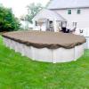 imageRobelle 12 x 18 ft Industrial Taupe Winter Oval Pool Cover for Above Ground Pools 4 ft Overlap 16 x 22 ft Cover Size Solid 14 x 12 Scrim 45 ozyd2 20Year Warranty Style 6012184Professional