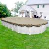 imageRobelle 12 x 18 ft Industrial Taupe Winter Oval Pool Cover for Above Ground Pools 4 ft Overlap 16 x 22 ft Cover Size Solid 14 x 12 Scrim 45 ozyd2 20Year Warranty Style 6012184Premium