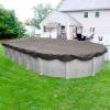 imageRobelle 12 x 18 ft Industrial Taupe Winter Oval Pool Cover for Above Ground Pools 4 ft Overlap 16 x 22 ft Cover Size Solid 14 x 12 Scrim 45 ozyd2 20Year Warranty Style 6012184Extra Heavy Duty