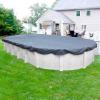 imageRobelle 15 x 21 ft Blue Winter Oval Pool Cover for Above Ground Pools 3 ft Overlap 18 x 24 ft Cover Size Solid 7 x 7 Scrim 22 ozyd2 8Year Warranty Style 46152112 x 24ft Pool