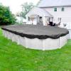imageRobelle 15 x 27 ft Heavy Duty Blue Winter Oval Pool Cover for Above Ground Pools 4 ft Overlap 19 x 31 ft Cover Size Solid 8 x 8 Scrim 236 ozyd2 10Year Warranty Style 3515274Premium