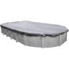 imageRobelle 10 x 15 ft Heavy Duty Mesh GrayBlack Winter Oval Pool Cover for Above Ground Pools 3 ft Overlap 13 x 18 ft Cover Size 10 x 10 Scrim 31 ozyd2 10Year Warranty Style 401015Heavy Duty