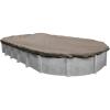 imageRobelle 12 x 18 ft Heavy Duty Mesh Black Winter Oval Pool Cover for Above Ground Pools 3 ft Overlap 15 x 21 ft Cover Size 10 x 10 Scrim 31 ozyd2 10Year Warranty Style 381218Extra Heavy Duty