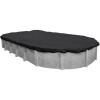 imageRobelle 12 x 18 ft Heavy Duty Mesh Black Winter Oval Pool Cover for Above Ground Pools 3 ft Overlap 15 x 21 ft Cover Size 10 x 10 Scrim 31 ozyd2 10Year Warranty Style 381218Heavy Duty
