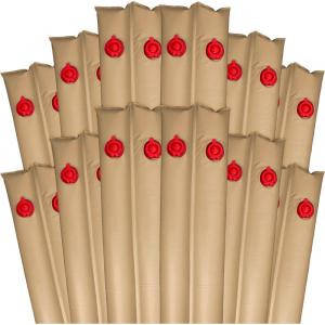 imageRobelle 10 ft 12Pack Commercial Tan Double Chamber Pool Cover Weights Double Seams 25 MM Thick Vinyl Oversized Jumbo Screw Valve Cap Pool Water Bags Water TubesHeavy Duty