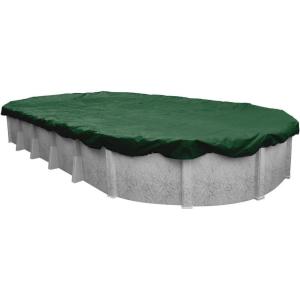 imageRobelle 10 x 15 ft Heavy Duty Green Winter Oval Pool Cover for Above Ground Pools 4 ft Overlap 14 x 19 ft Cover Size Solid 8 x 8 Scrim 236 ozyd2 10Year Warranty Style 3210154Professional