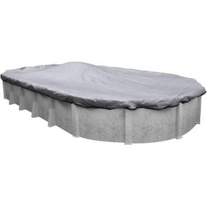 imageRobelle 10 x 15 ft Heavy Duty Mesh GrayBlack Winter Oval Pool Cover for Above Ground Pools 3 ft Overlap 13 x 18 ft Cover Size 10 x 10 Scrim 31 ozyd2 10Year Warranty Style 401015Heavy Duty