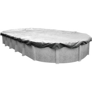 imageRobelle 10 x 15 ft Heavy Duty Silver Winter Oval Pool Cover for Above Ground Pools 4 ft Overlap 14 x 19 ft Cover Size Solid 8 x 8 Scrim 236 ozyd2 10Year Warranty Style 5510154ROBHeavy Duty