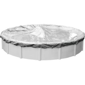 imageRobelle 12 ft Industrial Gray Winter Pool Cover for Above Ground Pools 4 ft Overlap 16 ft Cover Size Solid 14 x 12 Scrim 45 ozyd2 20Year Warranty Style 30124Heavy Duty