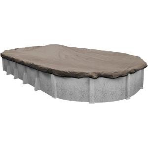 imageRobelle 12 x 18 ft Heavy Duty Mesh Black Winter Oval Pool Cover for Above Ground Pools 3 ft Overlap 15 x 21 ft Cover Size 10 x 10 Scrim 31 ozyd2 10Year Warranty Style 381218Extra Heavy Duty