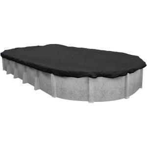 imageRobelle 12 x 18 ft Heavy Duty Mesh Black Winter Oval Pool Cover for Above Ground Pools 3 ft Overlap 15 x 21 ft Cover Size 10 x 10 Scrim 31 ozyd2 10Year Warranty Style 381218Heavy Duty