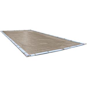 imageRobelle 12 x 24 ft Industrial Taupe Winter Pool Cover for Inground Pools 5 ft Overlap 17 x 29 ft Cover Size Solid 14 x 12 Scrim 45 ozyd2 20Year Warranty Style 601224RProfessional