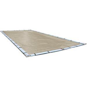imageRobelle 12 x 24 ft Industrial Taupe Winter Pool Cover for Inground Pools 5 ft Overlap 17 x 29 ft Cover Size Solid 14 x 12 Scrim 45 ozyd2 20Year Warranty Style 601224RPremium