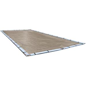 imageRobelle 12 x 24 ft Industrial Taupe Winter Pool Cover for Inground Pools 5 ft Overlap 17 x 29 ft Cover Size Solid 14 x 12 Scrim 45 ozyd2 20Year Warranty Style 601224RIndustrial