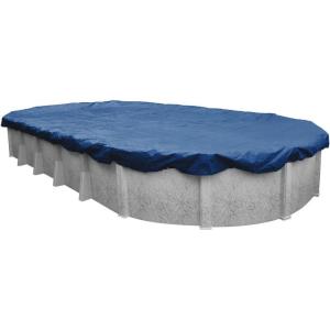 imageRobelle 15 x 27 ft Heavy Duty Blue Winter Oval Pool Cover for Above Ground Pools 4 ft Overlap 19 x 31 ft Cover Size Solid 8 x 8 Scrim 236 ozyd2 10Year Warranty Style 3515274Professional
