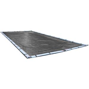 imageRobelle 16 x 32 ft Extra Heavy Duty XL Mesh TaupeBlack Winter Pool Cover for Inground Pools 5 ft Overlap 21 x 37 ft Cover Size 12 x 12 Scrim 37 ozyd2 15Year Warranty Style 431632RHeavy Duty