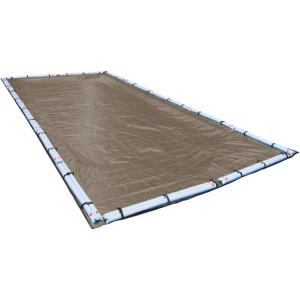 imageRobelle 16 x 32 ft Extra Heavy Duty XL Mesh TaupeBlack Winter Pool Cover for Inground Pools 5 ft Overlap 21 x 37 ft Cover Size 12 x 12 Scrim 37 ozyd2 15Year Warranty Style 431632RExtra Heavy Duty