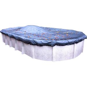 imageRobelle 18 x 33 ft Extra Heavy Duty Leaf Net Winter Oval Pool Cover for Above Ground Pools 3 ft Overlap 21 x 36 ft Cover Size Extra Heavy Duty Net 4Year Warranty Style 251833Heavy Duty
