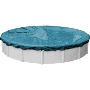 imageRobelle 28 ft Heavy Duty Blue Winter Pool Cover for Above Ground Pools 4 ft Overlap 32 ft Cover Size Solid 8 x 8 Scrim 236 ozyd2 10Year Warranty Style 35284Extra Heavy Duty