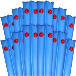 imageRobelle 8 ft 12Pack Premium Blue Double Chamber Pool Cover Weights Premium Double Seams 42 MM Thick Vinyl Pool Water Bags Oversized Screw Valve Cap Water TubesExtra Heavy Duty