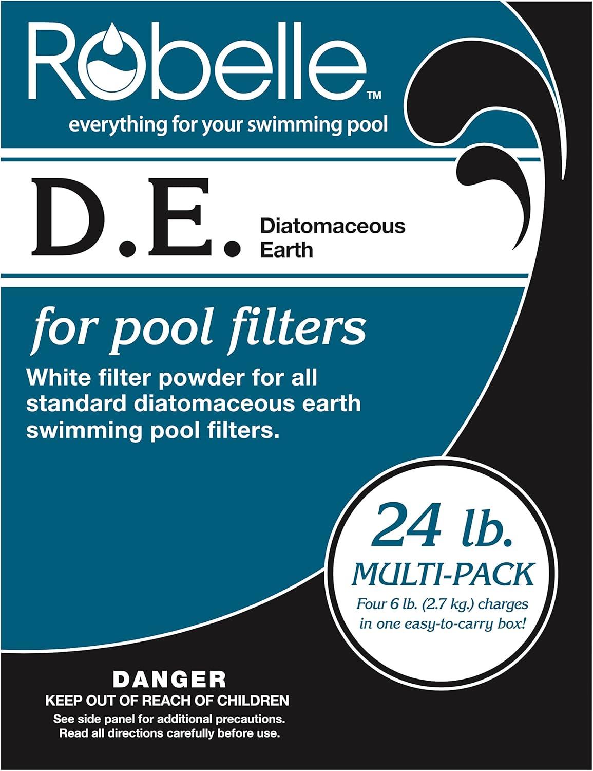 imageRobelle 24Pounds Premium DE for Pool Filters Diatomaceous Earth DE Pool Filter Powder Made in USA24Pounds