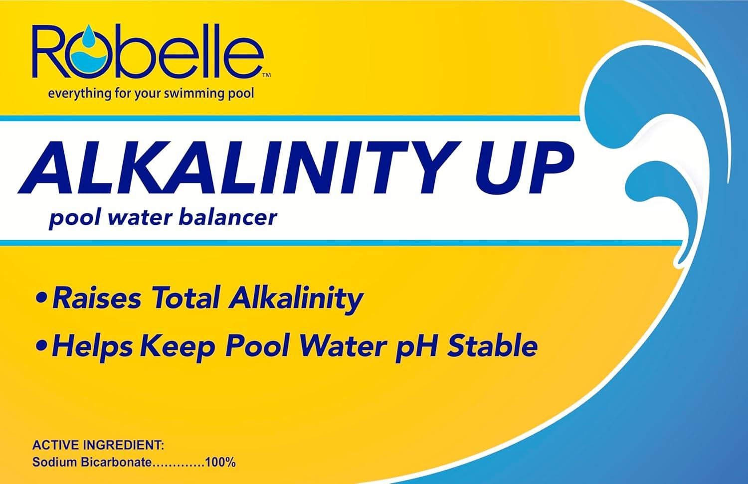 imageRobelle 25Pounds Premium Alkalinity Up for Pools Alkalinity Increaser for Swimming Pools 100 Sodium Bicarbonate Made in USA5Pounds