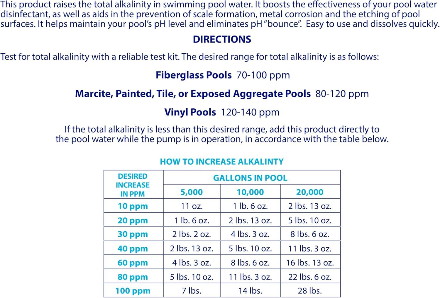 imageRobelle 25Pounds Premium Alkalinity Up for Pools Alkalinity Increaser for Swimming Pools 100 Sodium Bicarbonate Made in USA5Pounds