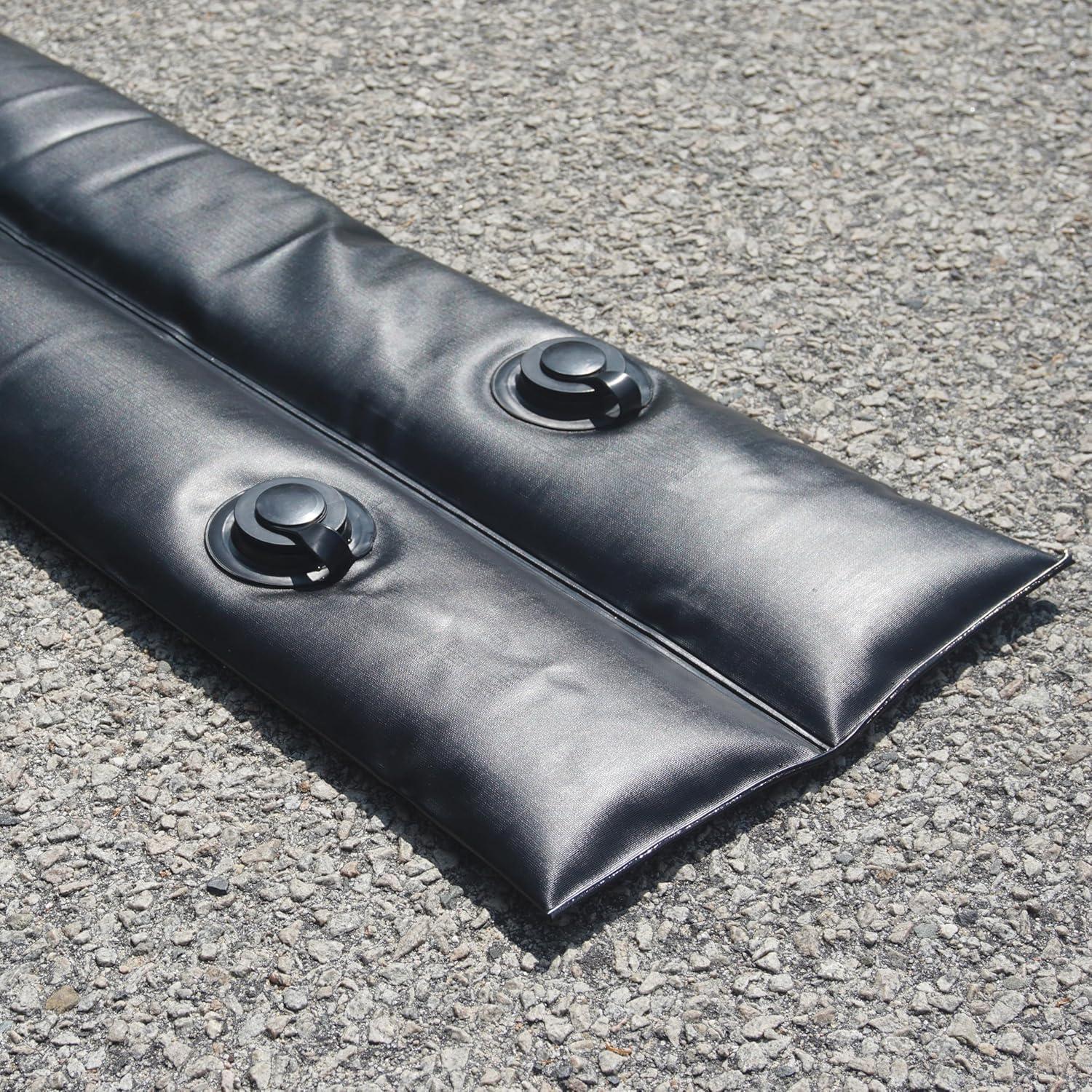 imageRobelle 8 ft 6Pack Premium Black Double Chamber Pool Cover Weights Premium Double Seams 42 MM Thick Vinyl Pool Water Bags Oversized Screw Valve Cap Water TubesPremium