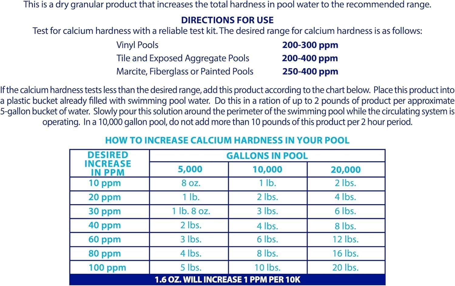 imageRobelle 8Pounds Premium Pool Calcium Up Calcium Hardness Increaser16Pounds