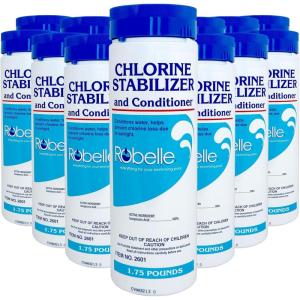 imageRobelle 175Pounds Premium Chlorine Stabilizer and Conditioner Concentrated Cyanuric Acid for Pools Pool Stabilizer Helps Chlorine Last Longer Made in USA12Pack