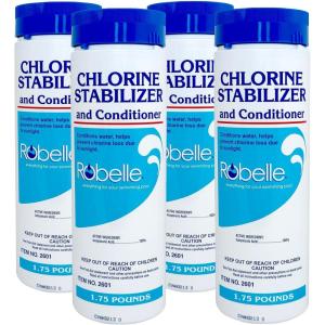 imageRobelle 175Pounds Premium Chlorine Stabilizer and Conditioner Concentrated Cyanuric Acid for Pools Pool Stabilizer Helps Chlorine Last Longer Made in USA4Pack