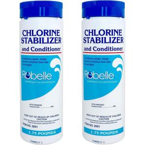 imageRobelle 175Pounds Premium Chlorine Stabilizer and Conditioner Concentrated Cyanuric Acid for Pools Pool Stabilizer Helps Chlorine Last Longer Made in USA2Pack