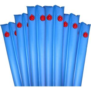 imageRobelle 4 ft 6Pack Heavy Duty Black Double Chamber Pool Cover Weights 33 MM Thick Vinyl Pool Water Bags Water TubesBlue